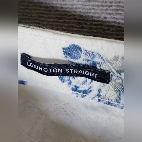 RARE Women's Charter Club White Floral Lexington Straight Pants Sz 12 LIKE NEW - Picture 7 of 15